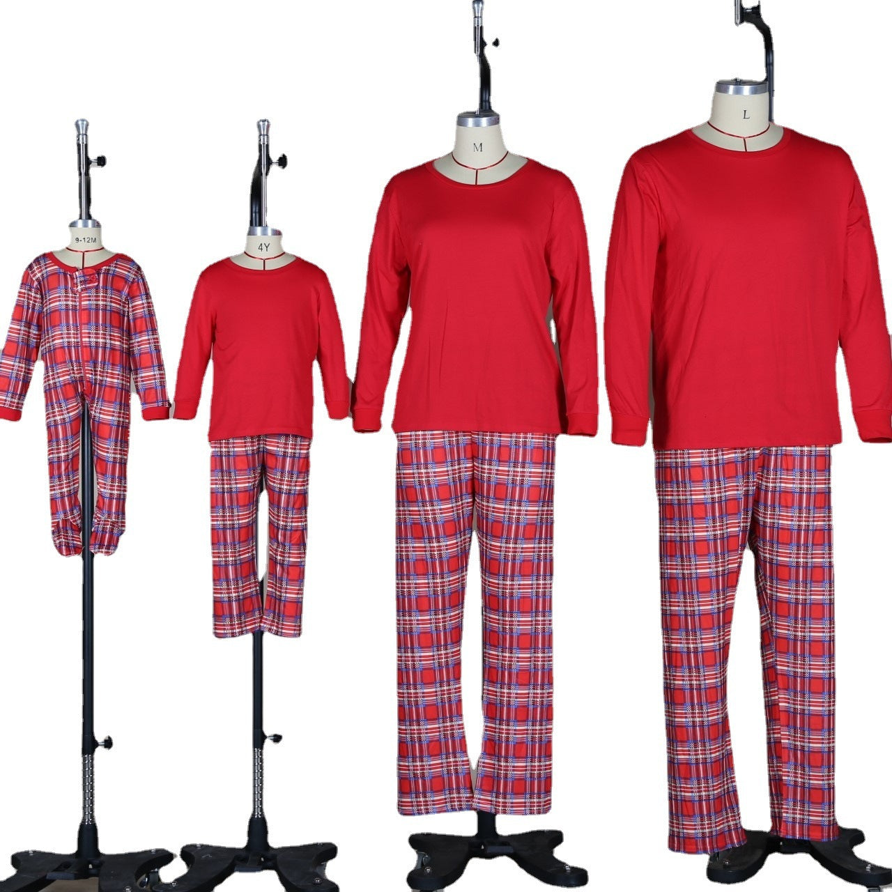 Plaid Cotton Christmas Parent-child Pajamas