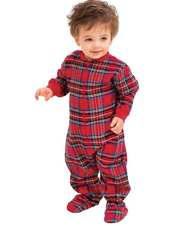 Plaid Cotton Christmas Parent-child Pajamas