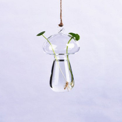 Hanging glass plant vase