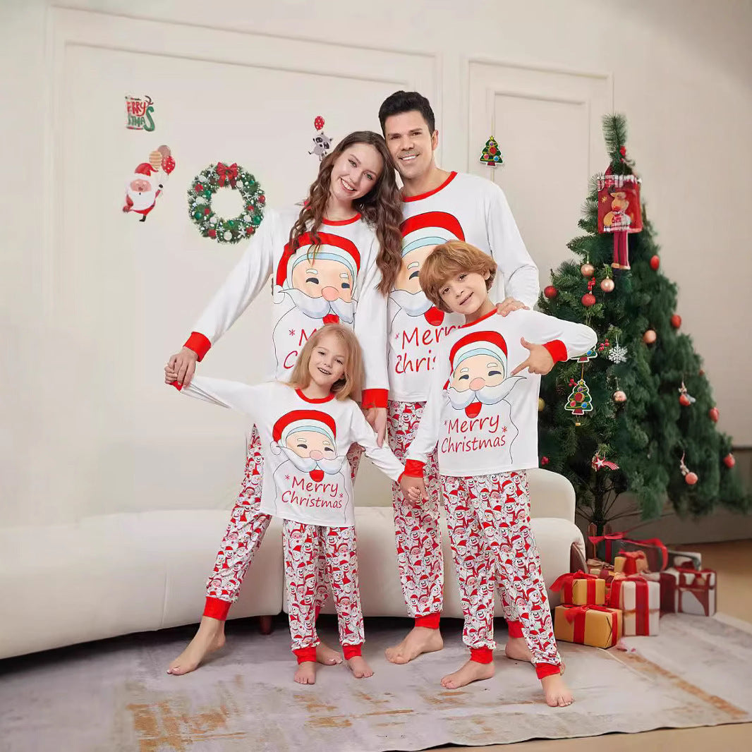 Letter Snowman Christmas Parent-child Suit Printed Homewear Pajamas