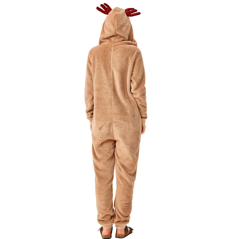 Christmas Cute Reindeer Animal Wear Parent-child Clothes Loose Pajamas