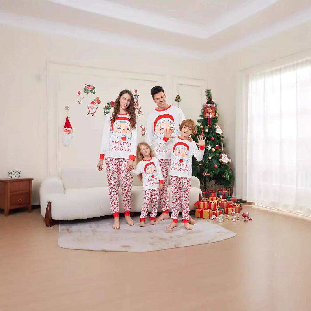 Letter Snowman Christmas Parent-child Suit Printed Homewear Pajamas