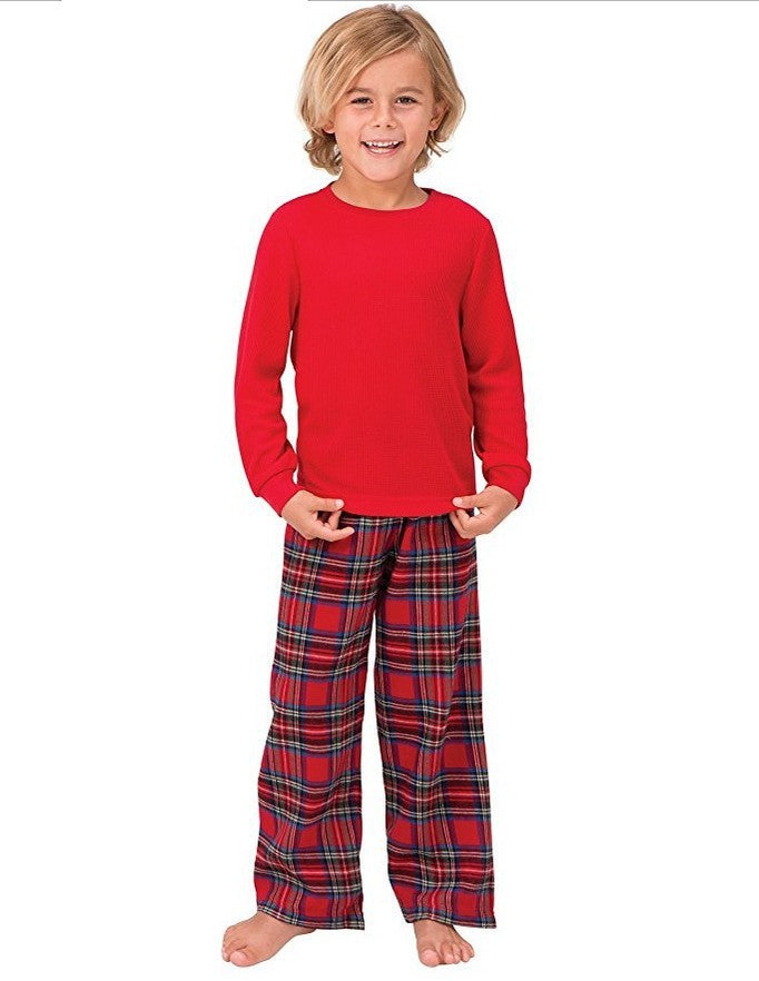 Plaid Cotton Christmas Parent-child Pajamas